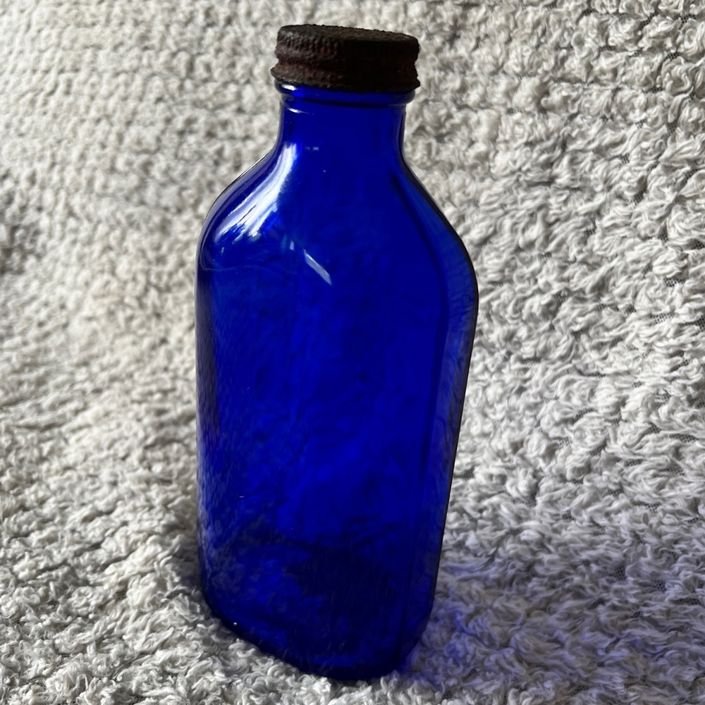 1940s Canadian Phillips Milk of Magnesia Bottle | Cobalt Blue Apothecary Gem 7”